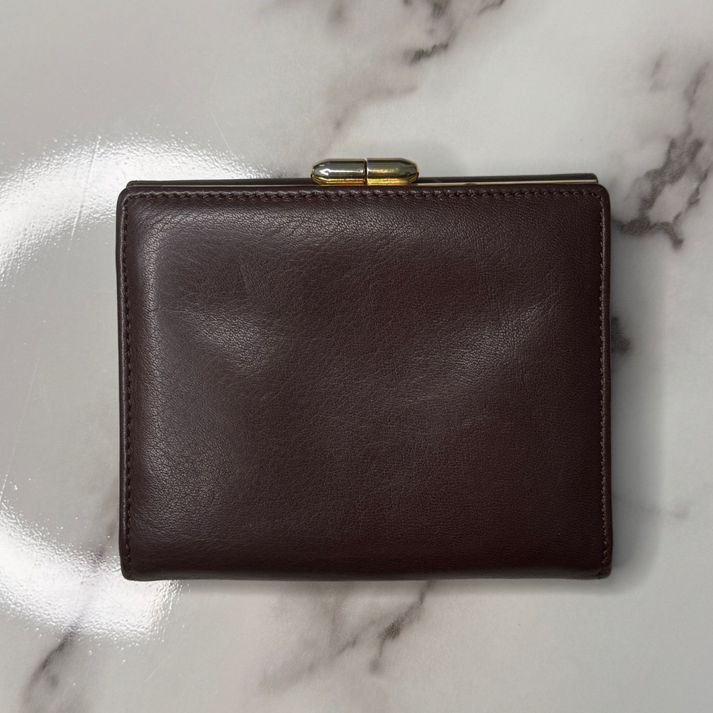 Vintage Christian Dior Brown Leather Kisslock Wallet - Picture 2 of 8